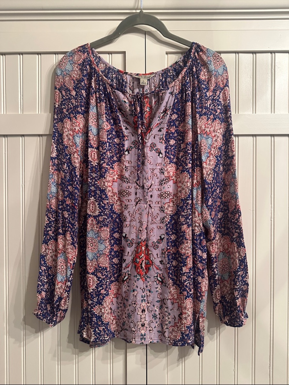 Lucky Brand Purple and Pink Boho Peasant Tunic